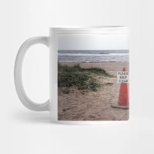 Please Keep Clear - Alnmouth beach, Northumberland, UK Mug